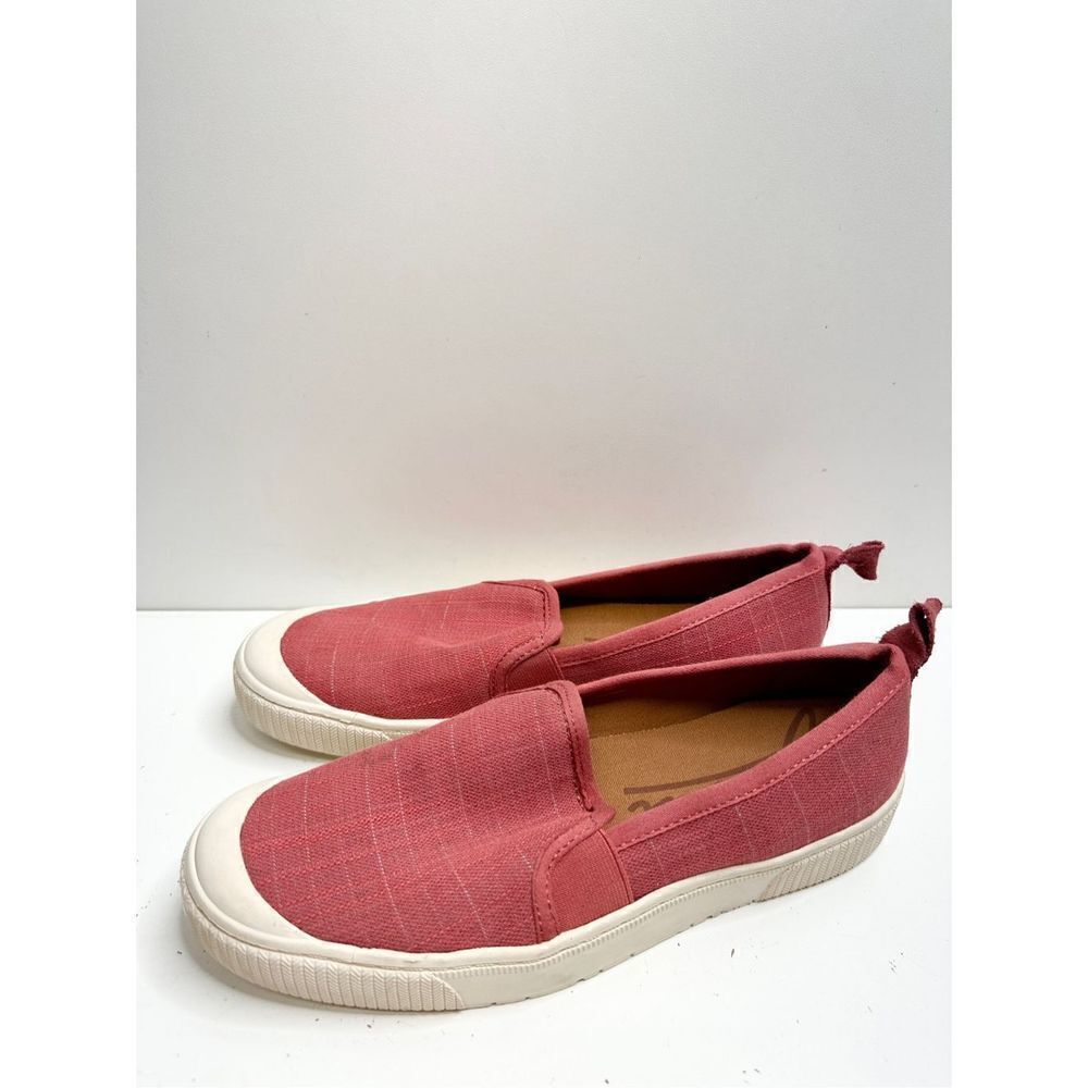 Zodiac Sneakers Womens Size 9 Burgundy Canvas Leather Slip On Shoes
